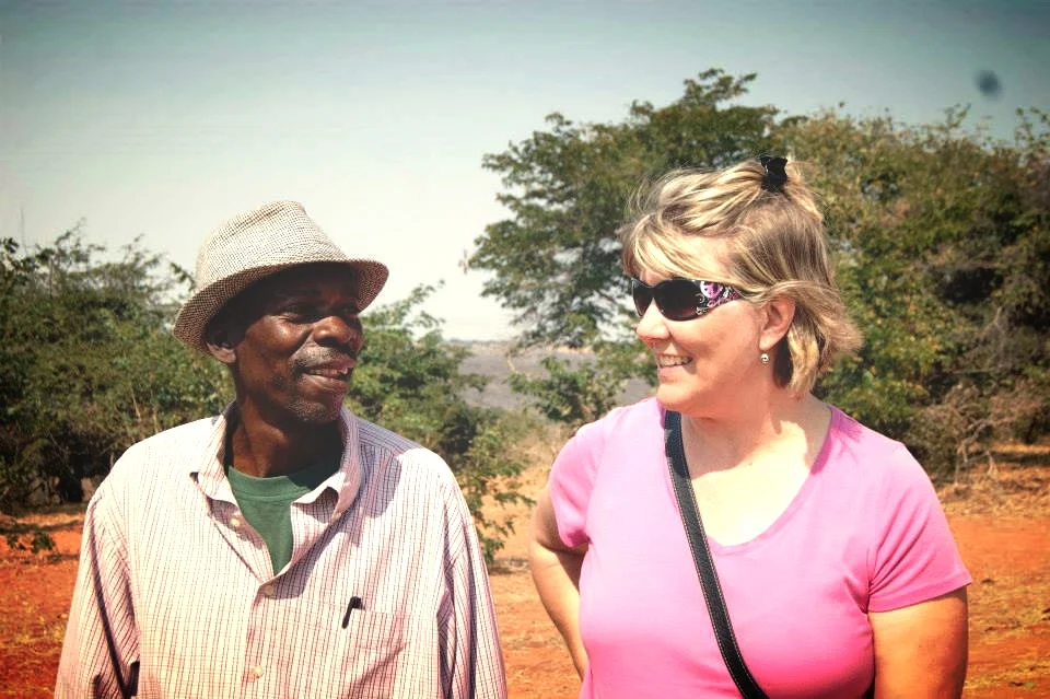 Tallgrass Network leader Julie Mettenburg with a leader of the Sizinda community, Zimbabwe.