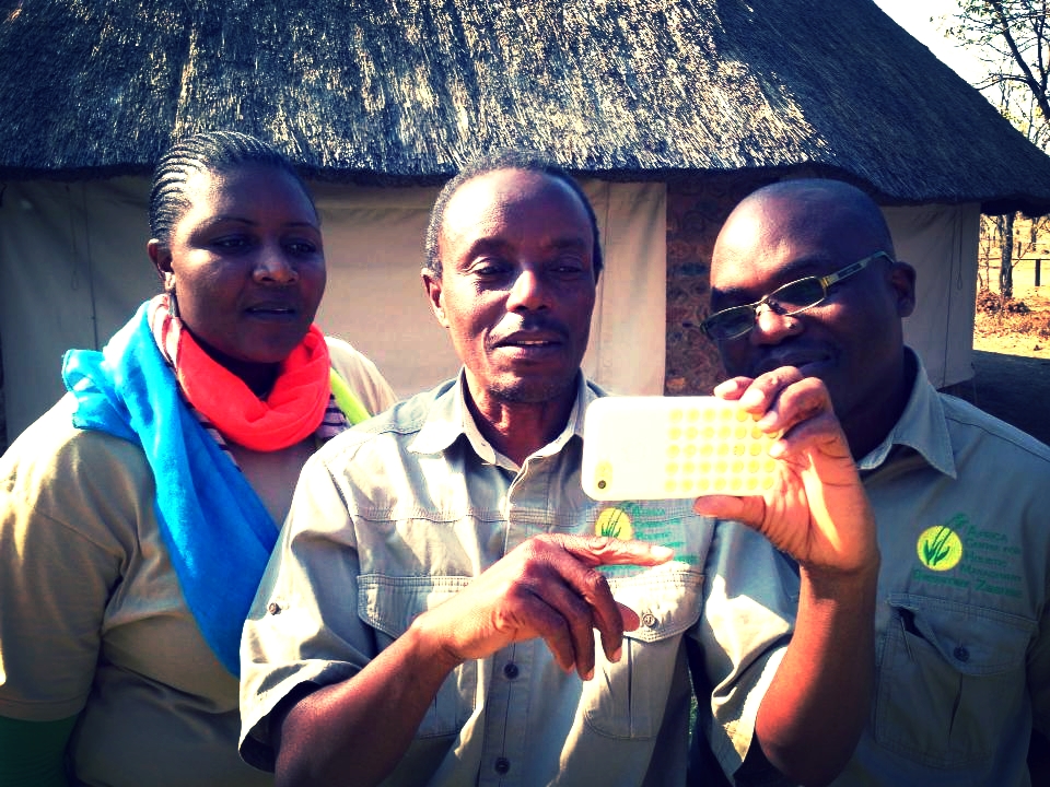 Staff practicing social media skills at Hub leader training, August 2014, Africa Centre for Holistic Management , Zimbabwe.