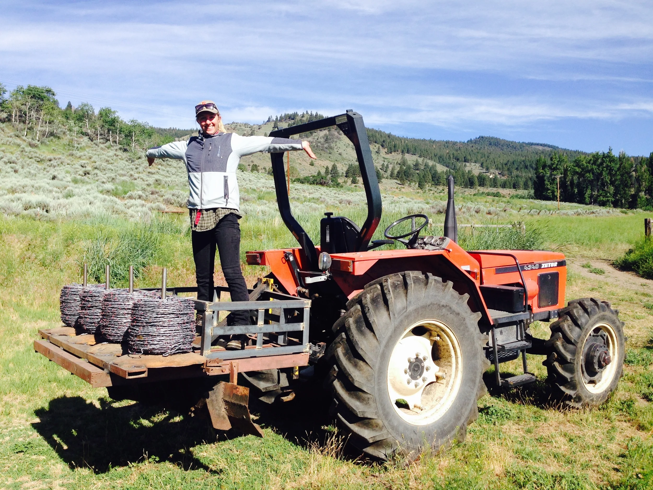 A picture of me on the last day I was there, posing with the wire-roller I welded.