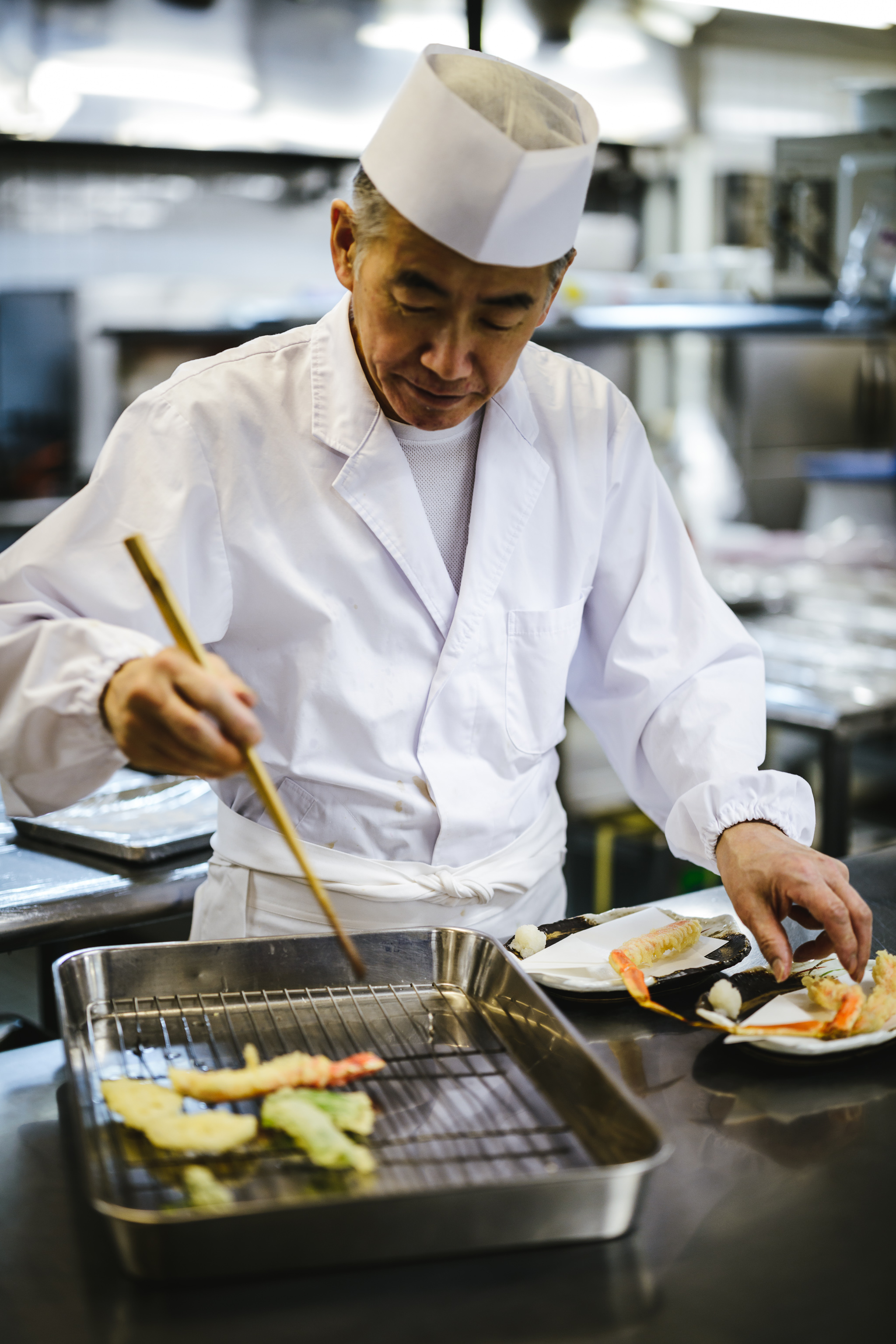 chef fries tempura