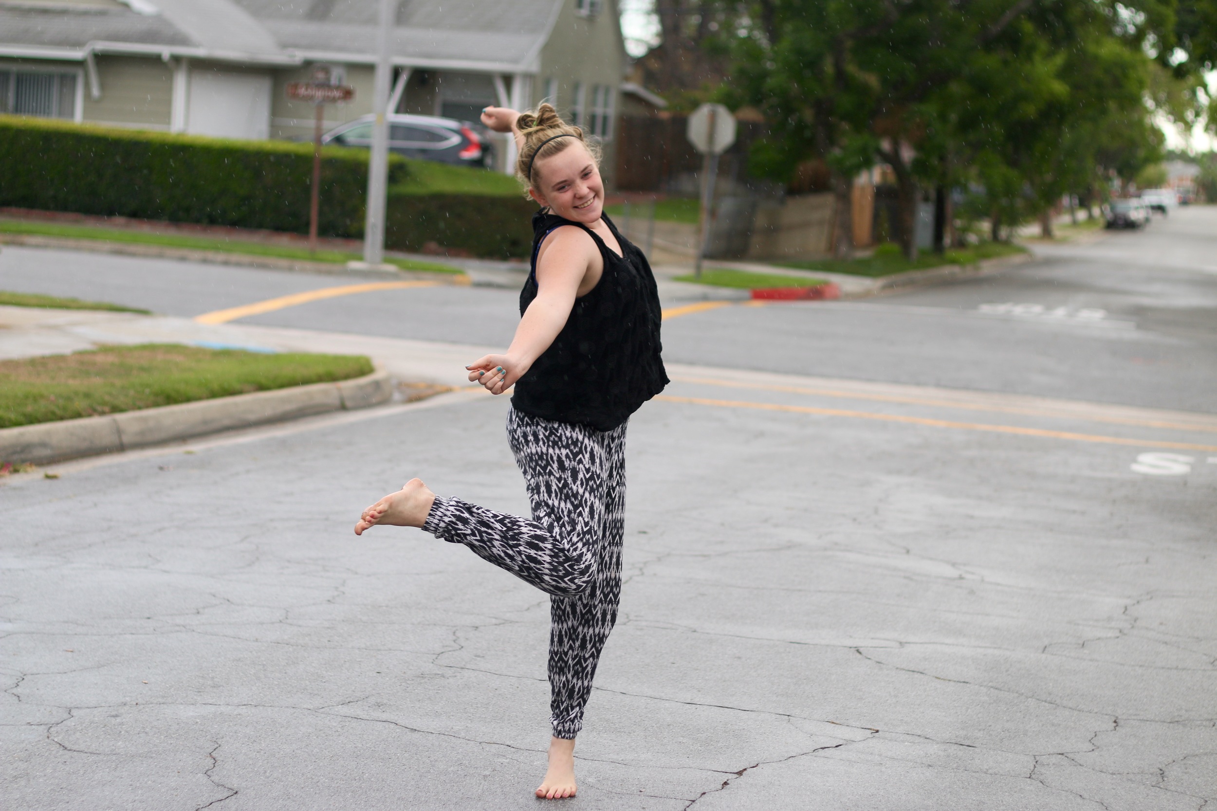 the littlest and only girl who dances when it rains.