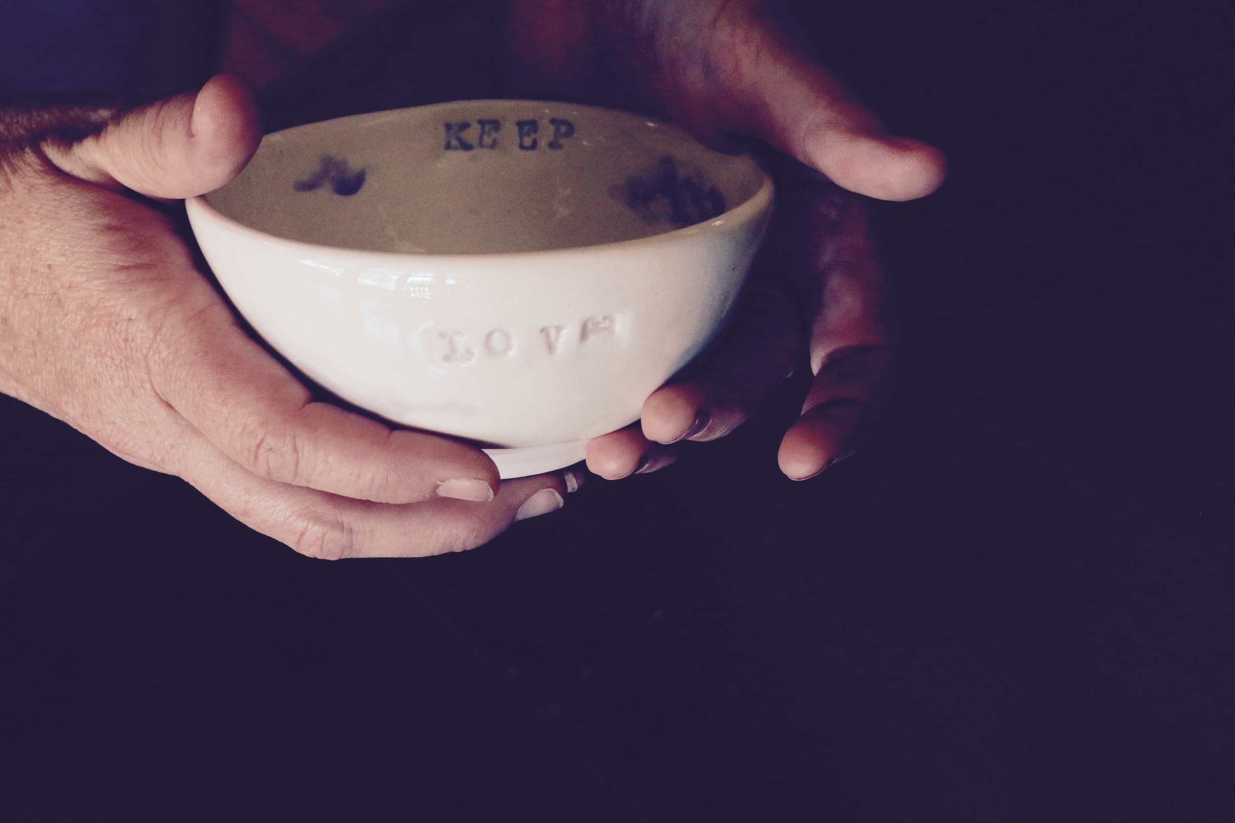 a new bowl that will hold prayers, feathers and just stuff...
