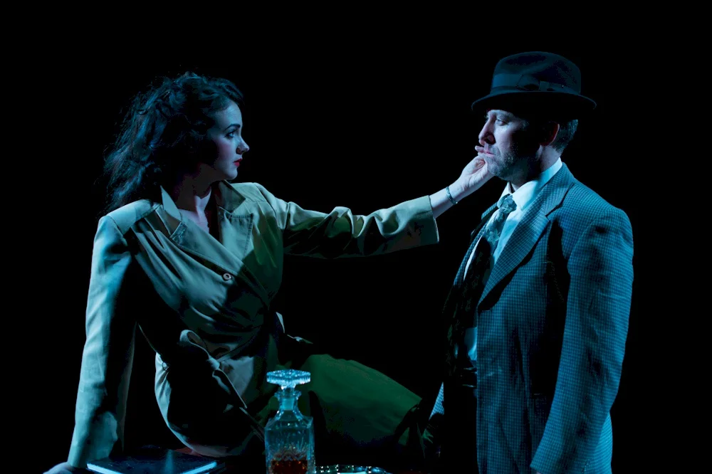 Emma Slip as Annie Riordon and Graham Percy as Detective Philip Marlowe / Photo Credit: Benjamin Laird Arts & Photo