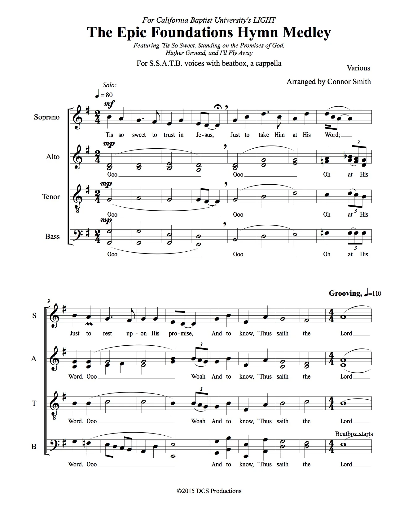 The Epic Foundations Hymn Medley [6 voice, a cappella/beatbox]