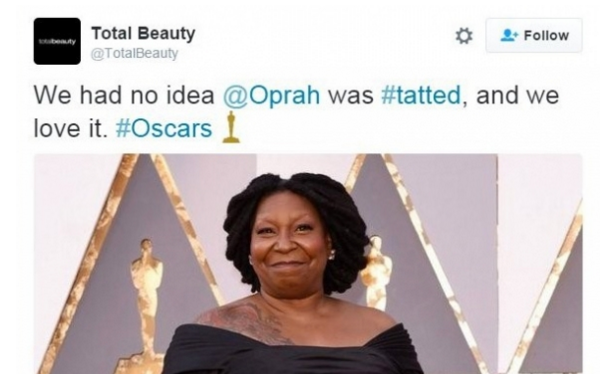 Oprah isn't Whoopi Goldberg.