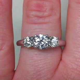 Platinum 3 Stone Ring