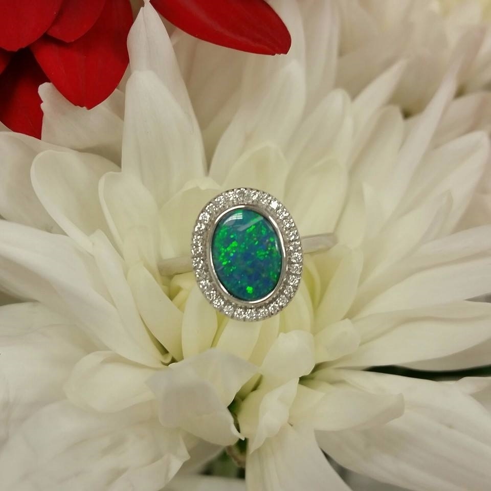 Diamond & Opal Ring