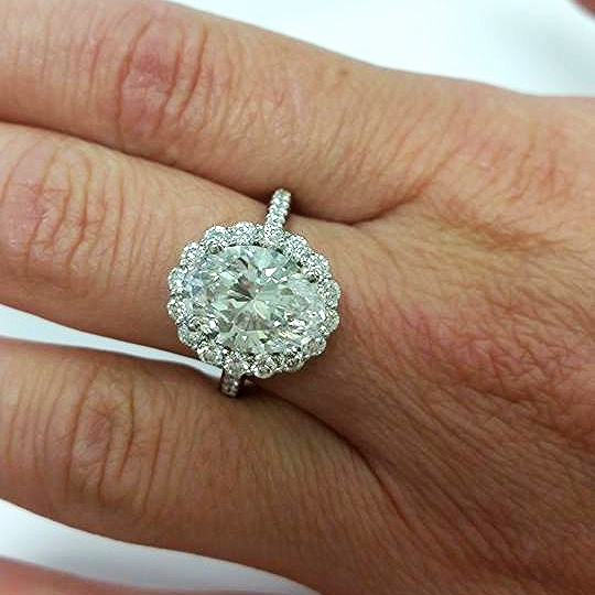 2.50 Carat Oval Halo Ring