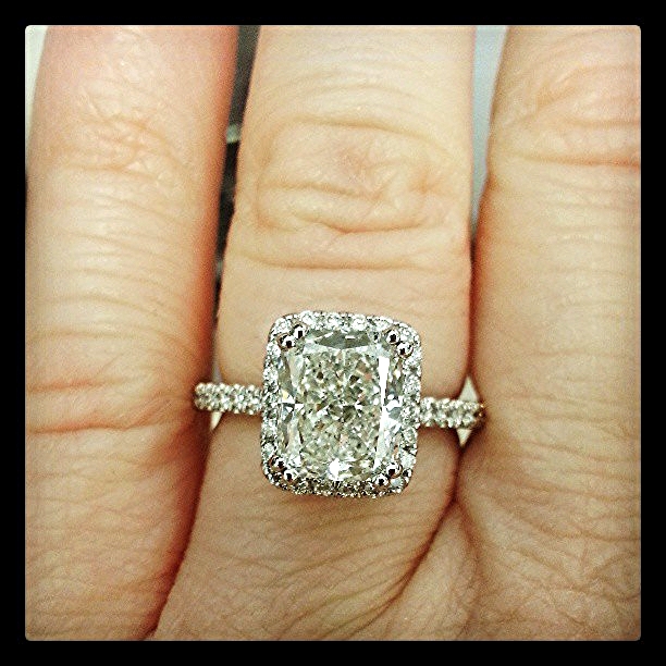 Cushion Cut Halo Ring