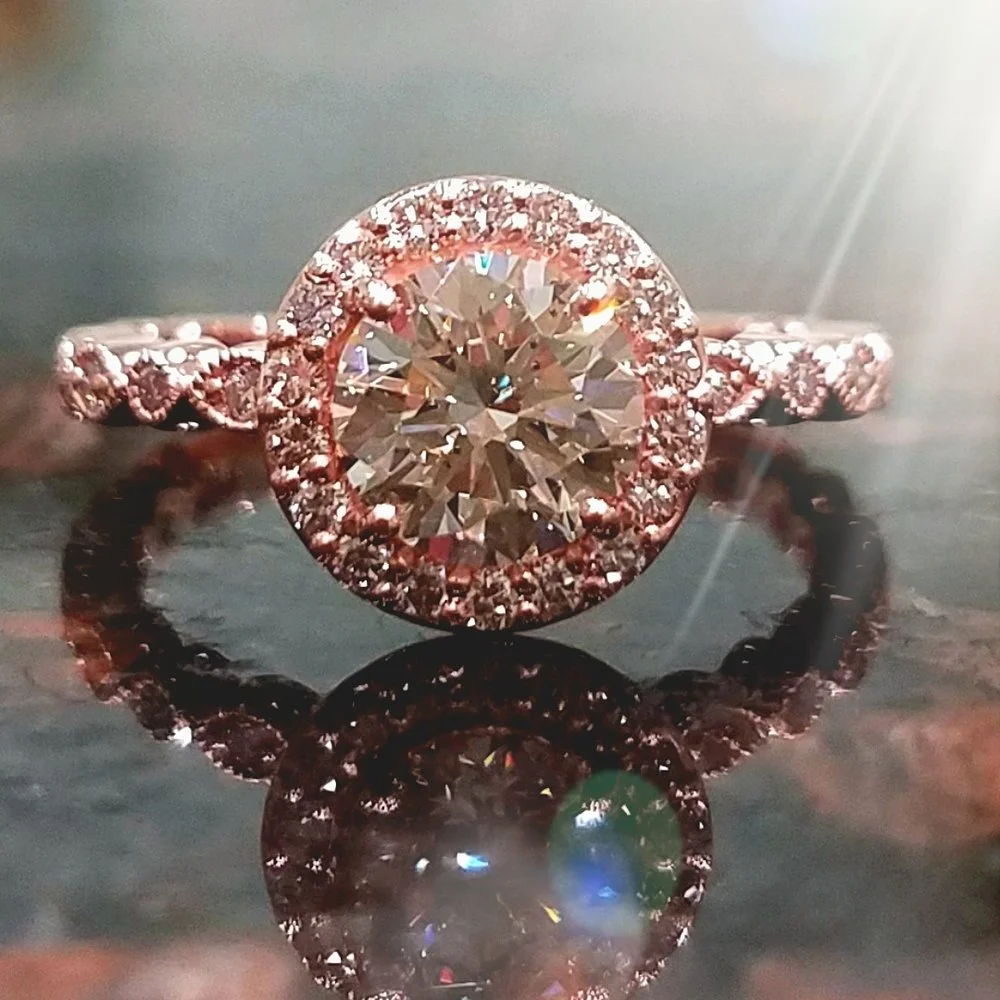 Rose Gold Halo Ring