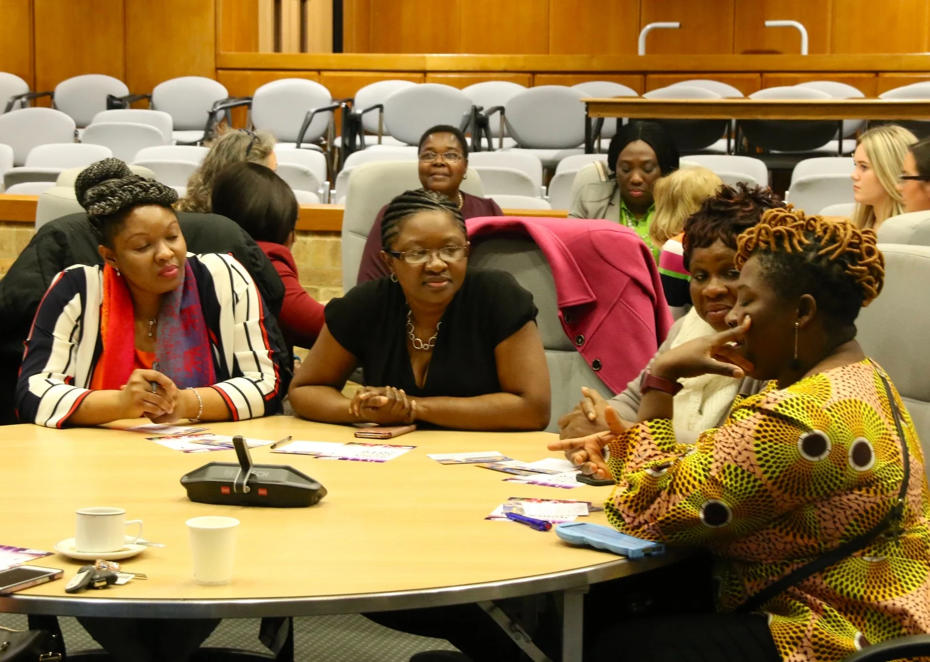 A group of women discuss at a recent workshop in Milton Keynes