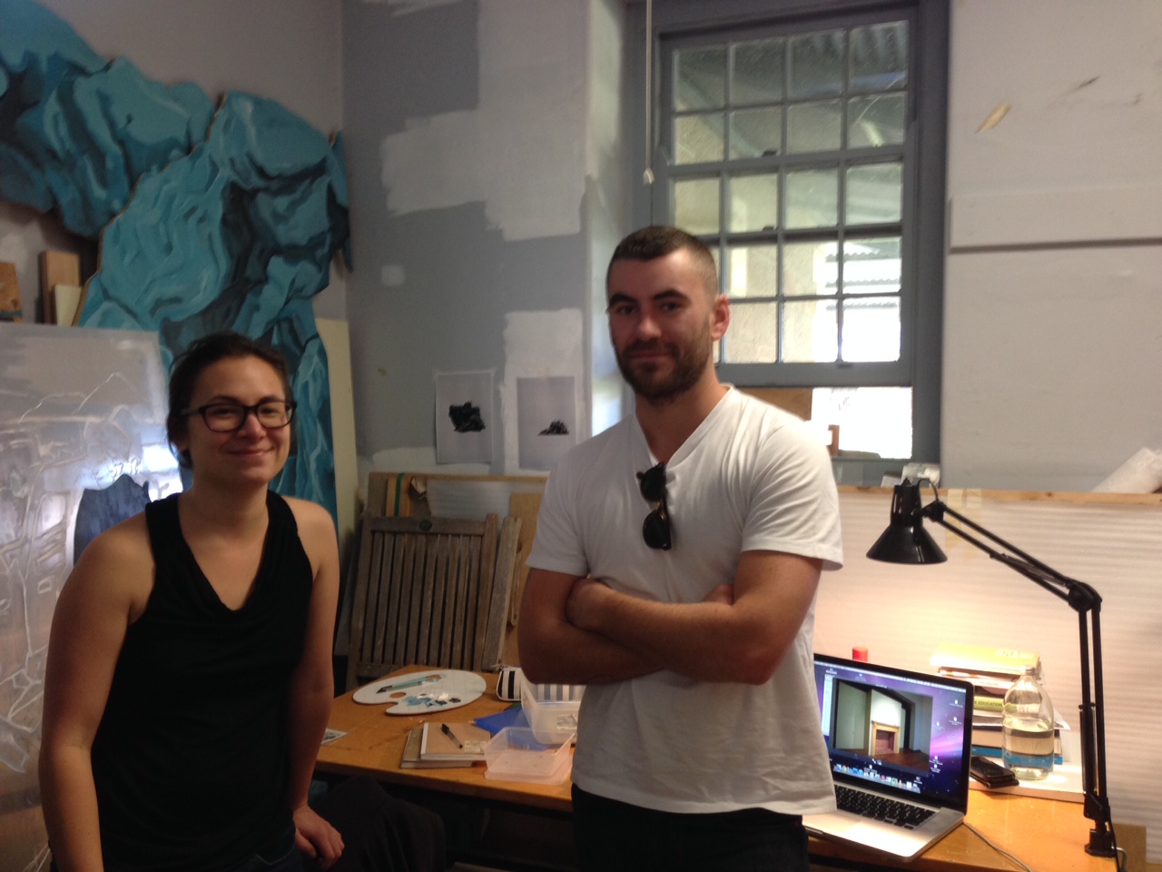 Jessica Bradford and Toby Chapman in the studio