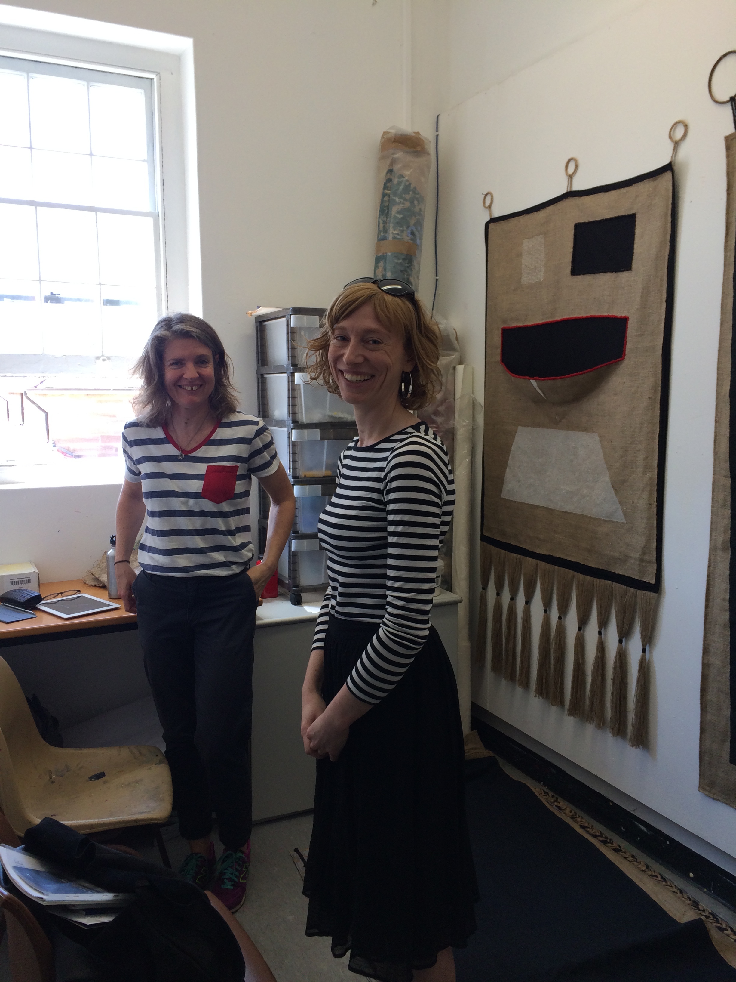 Liz Pulie in the studio with Megan Robson