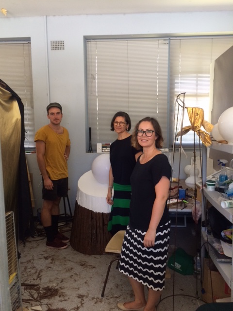 Venita and Kathie in the studio with Szymon Dorabialski
