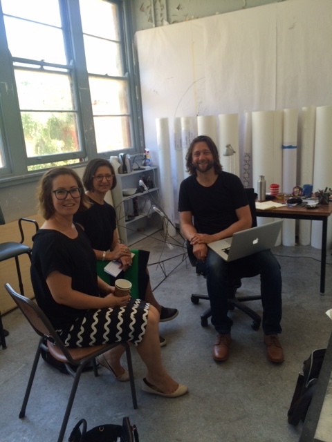 Venita and Kathie in the studio with Chris Fox