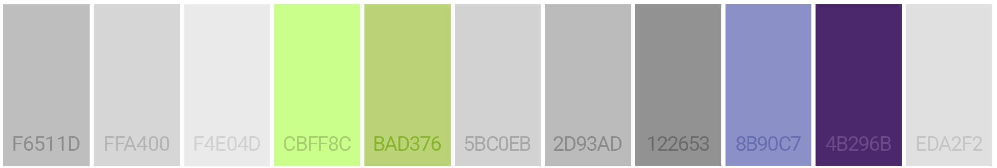  I added additional green and purple shades 