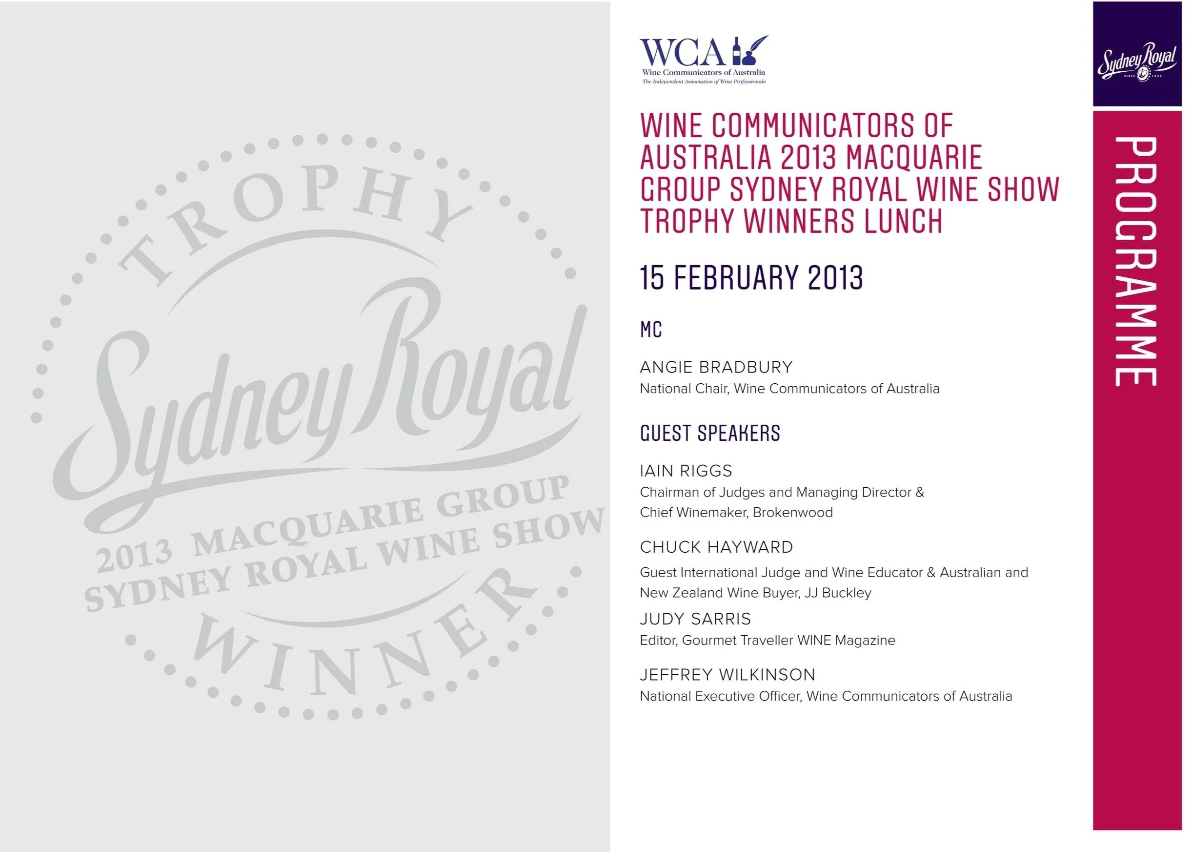 SYDNEY ROYAL WINE SHOW 