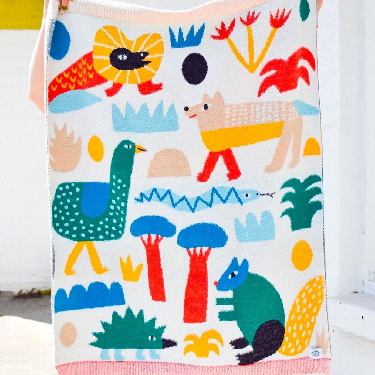 ✨Not-too-far-back throwback Monday✨ @halcyon_nights_ blanket collab! Pic taken by stockist @pinkys_store_melbourne 📸💕
.
.
.
#illustration #design #interiordesign #blanket #nursery