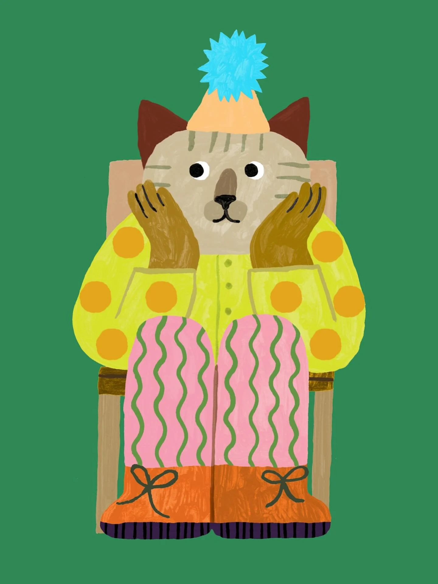 A lonely wallflower waiting for his time to truly shine ✨ 
.
.
.
#illustration #design #painting #sadcat