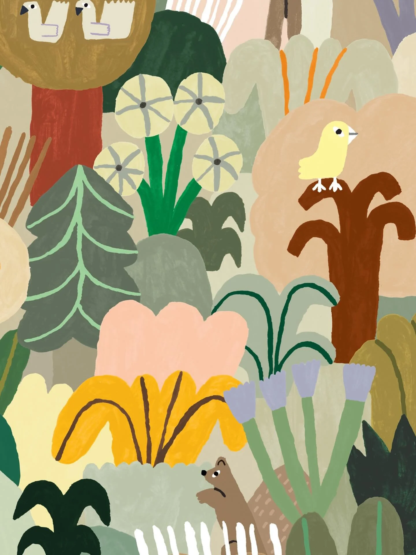 𓆓 Happy Wednesday to you! 𓆓
Detail from the Walk in the Park design from last year 🌾
.
.
.
#illustration #painting #bush #design #poster #print