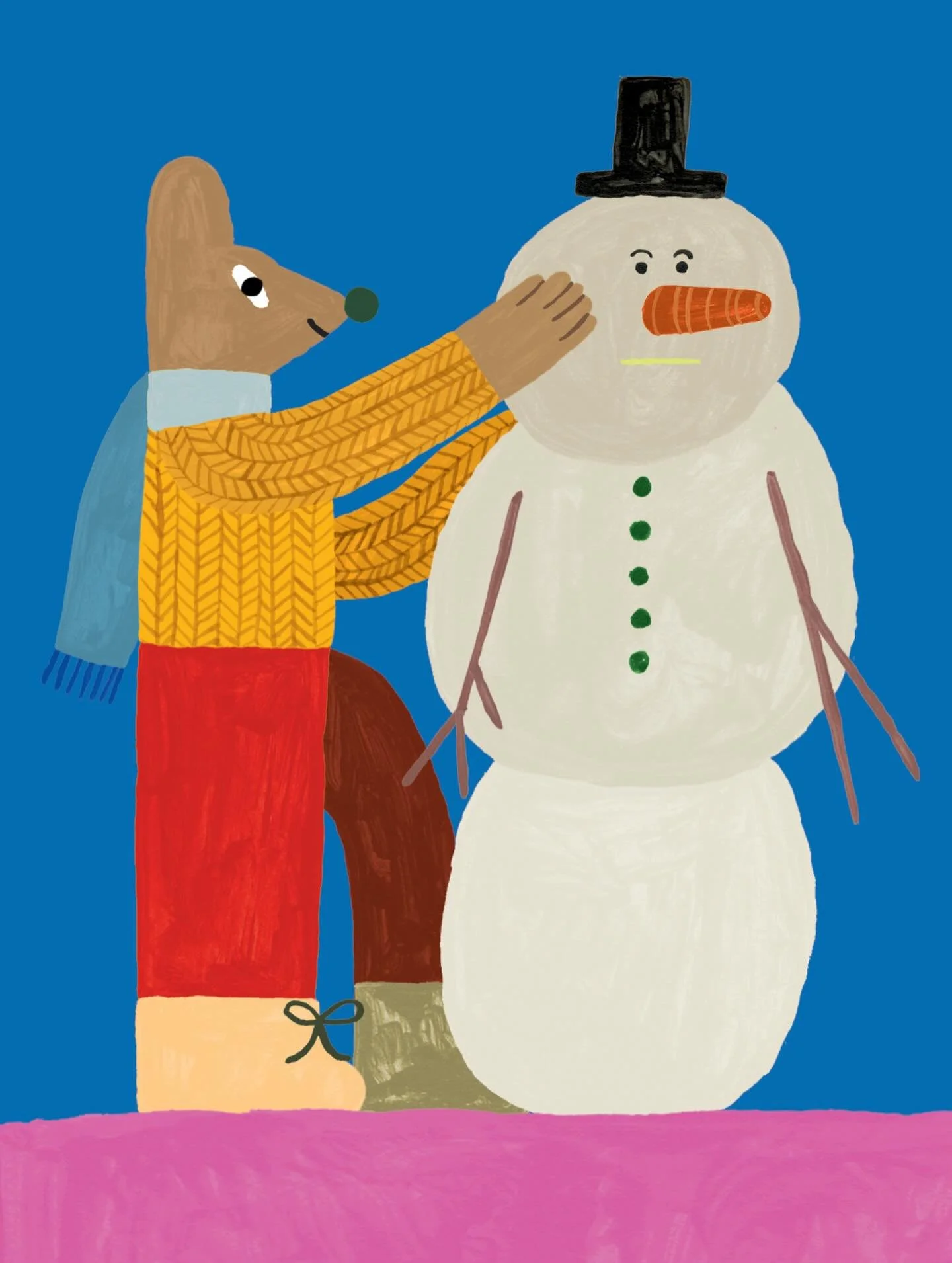 Don&rsquo;t melt too fast now Mr Friend ⛄️ 
.
.
.
#illustration #childrensillustration #design #painting #christmas