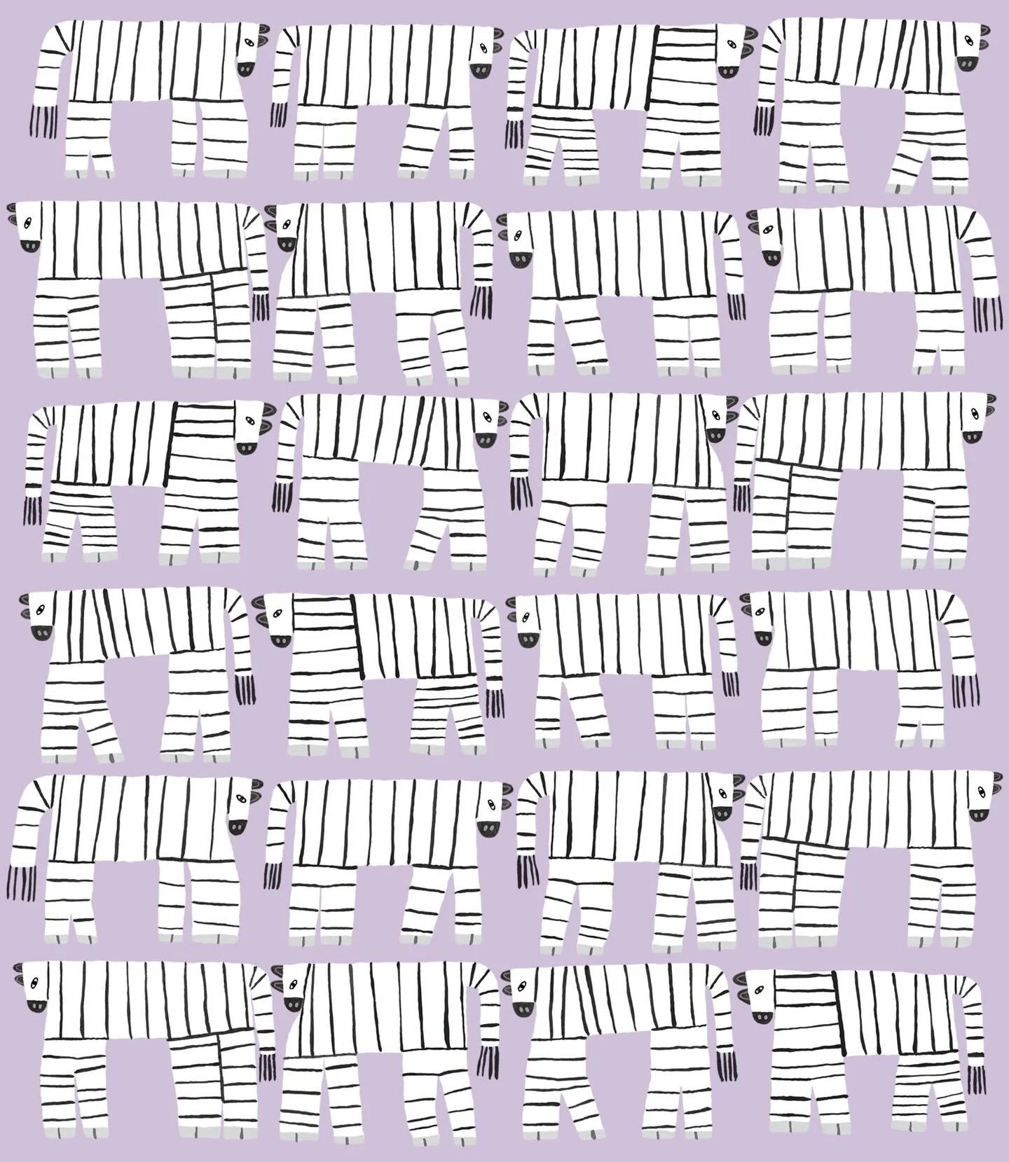 Just a bunch of zebras! A snippet from the studio floor that didn&rsquo;t make the final cut for new project in the werks 🦓 
.
.
.
#illustration #zebras #pattern #design #illustrator