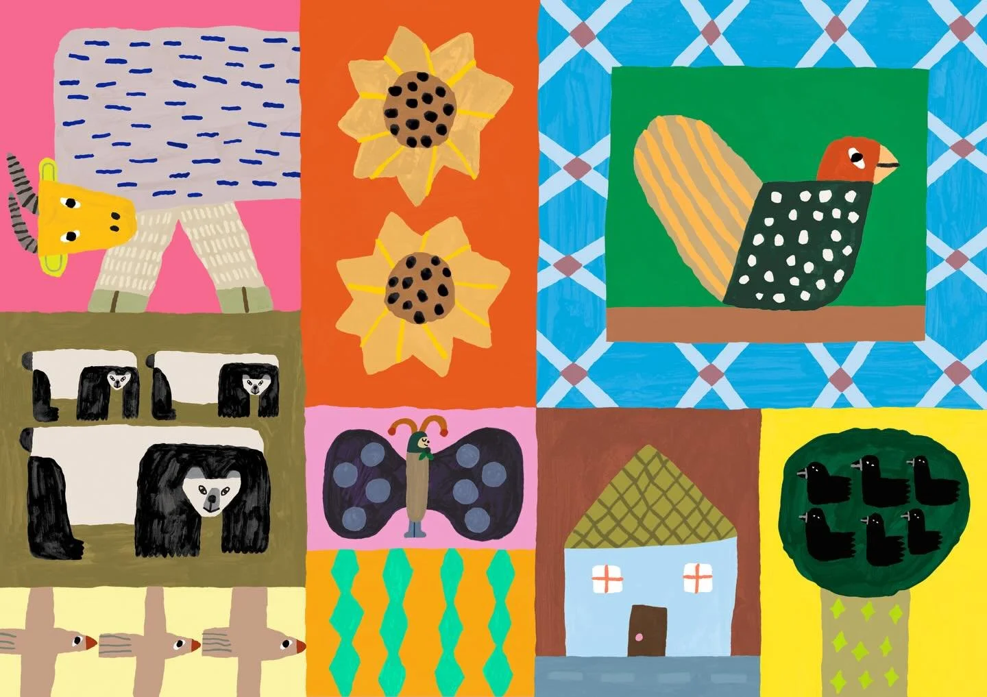 A new collection of old and new bits and bobs for a portfolio cover I put together recently ( ͡~ ͜ʖ ͡&deg;)
.
.
.
#illustration #design #illustrator #colour #pattern