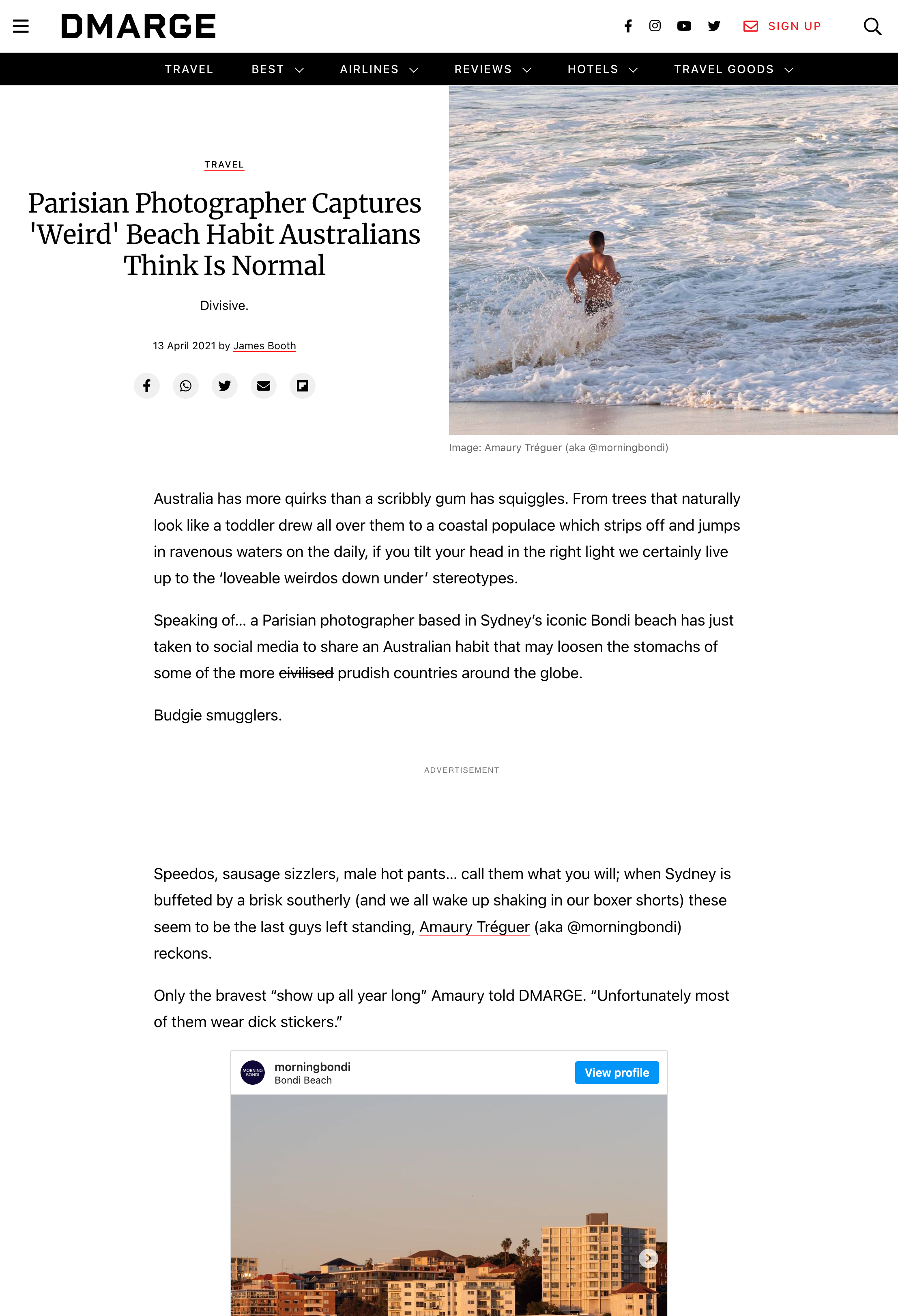 Parisian Photographer Captures 'Weird' Beach Habit Australians Think Is Normal