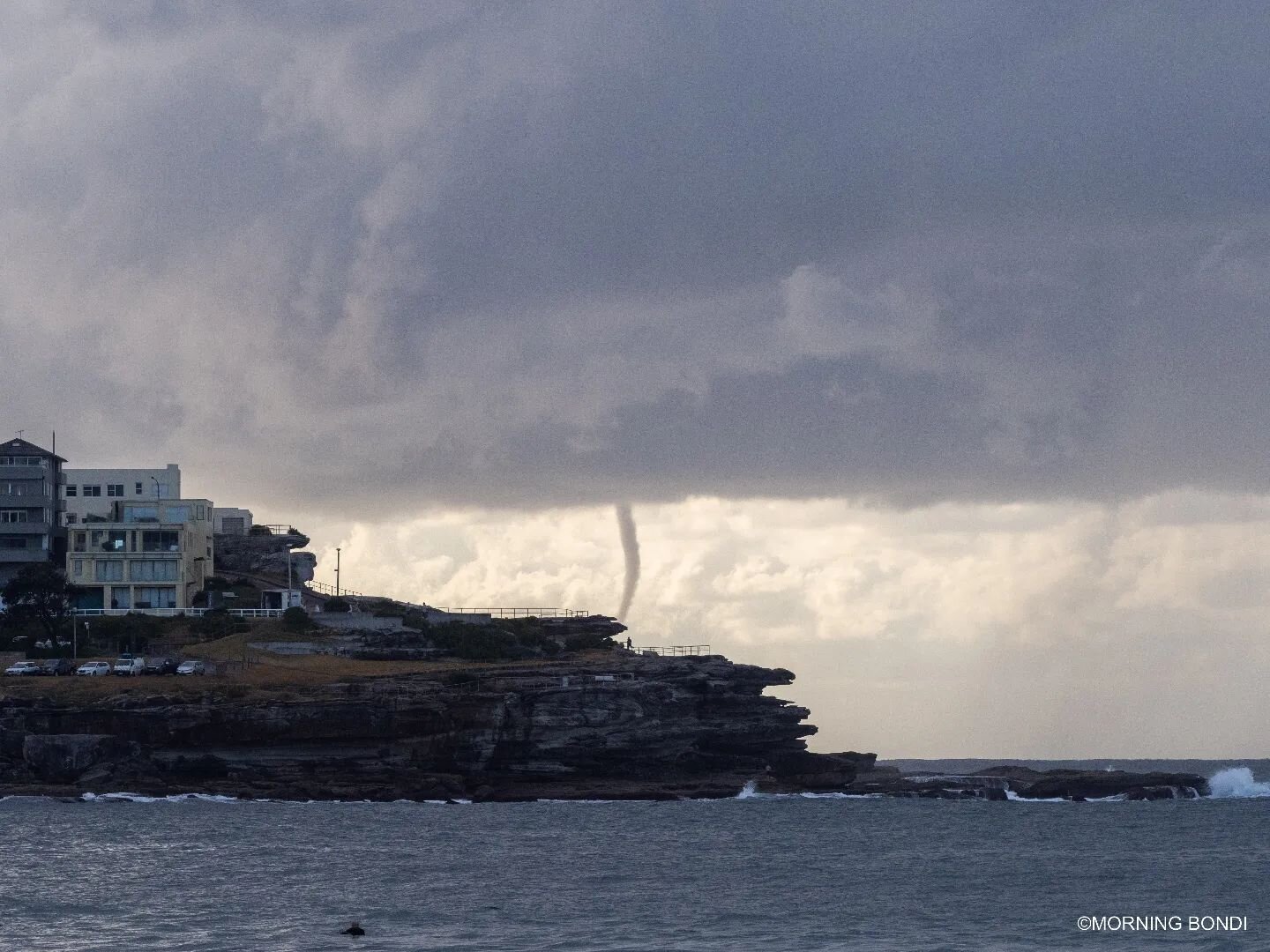 Nothing to worry about, it's just a tornado off North Bondi, ... 🌪️😲 I took this photo this morning around 9:30 am. I was shooting with @versefinejewellery in South Bondi when we saw this waterspout tornado coming out of nowhere. Scary much?  Look 