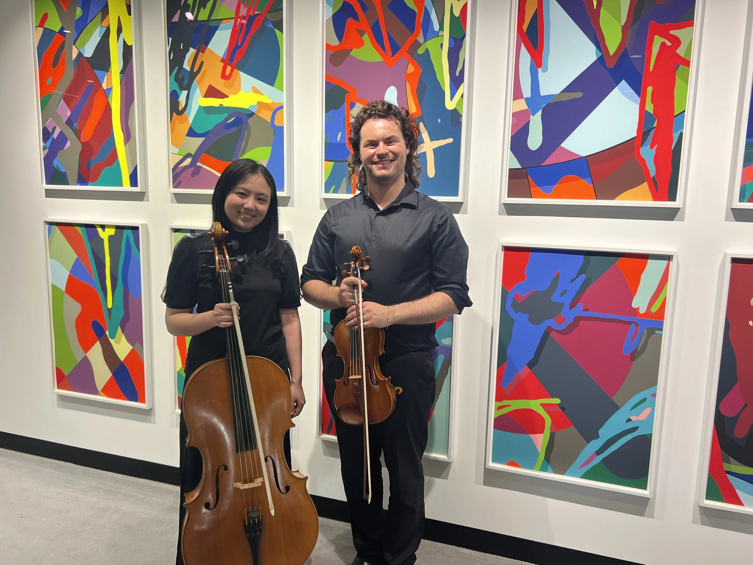 string duo victor smorgon christmas party