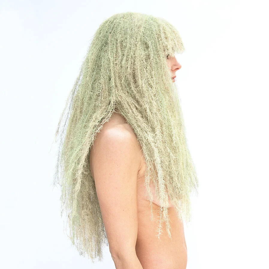 The Lichen Wig I Made When My Hair Was Short, 2017 (made with wind fallen usnea longissima)