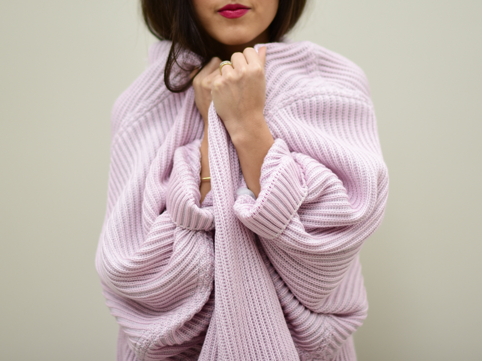Pink cozy sweater best sale