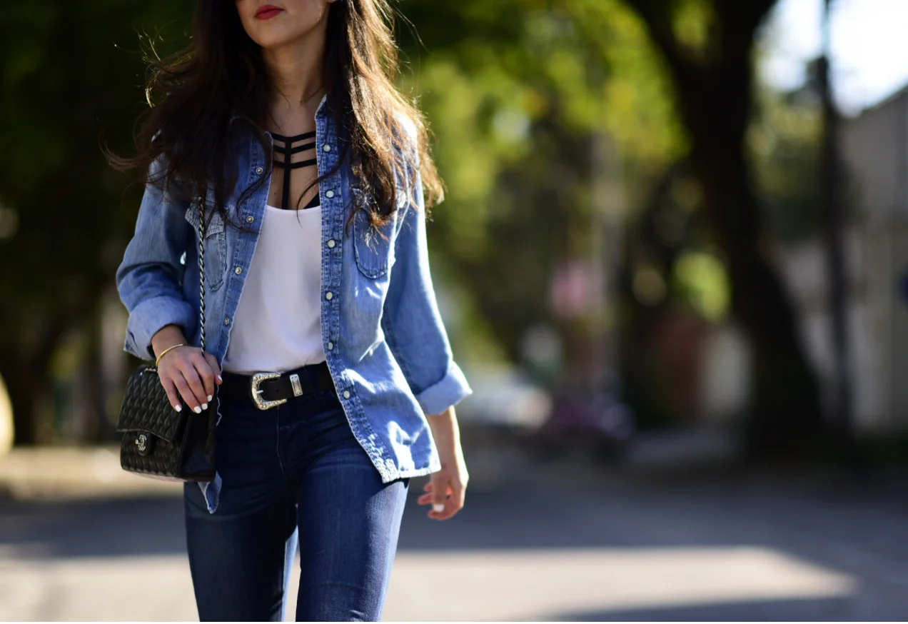 Denim on Denim with Vogue Eyewear...