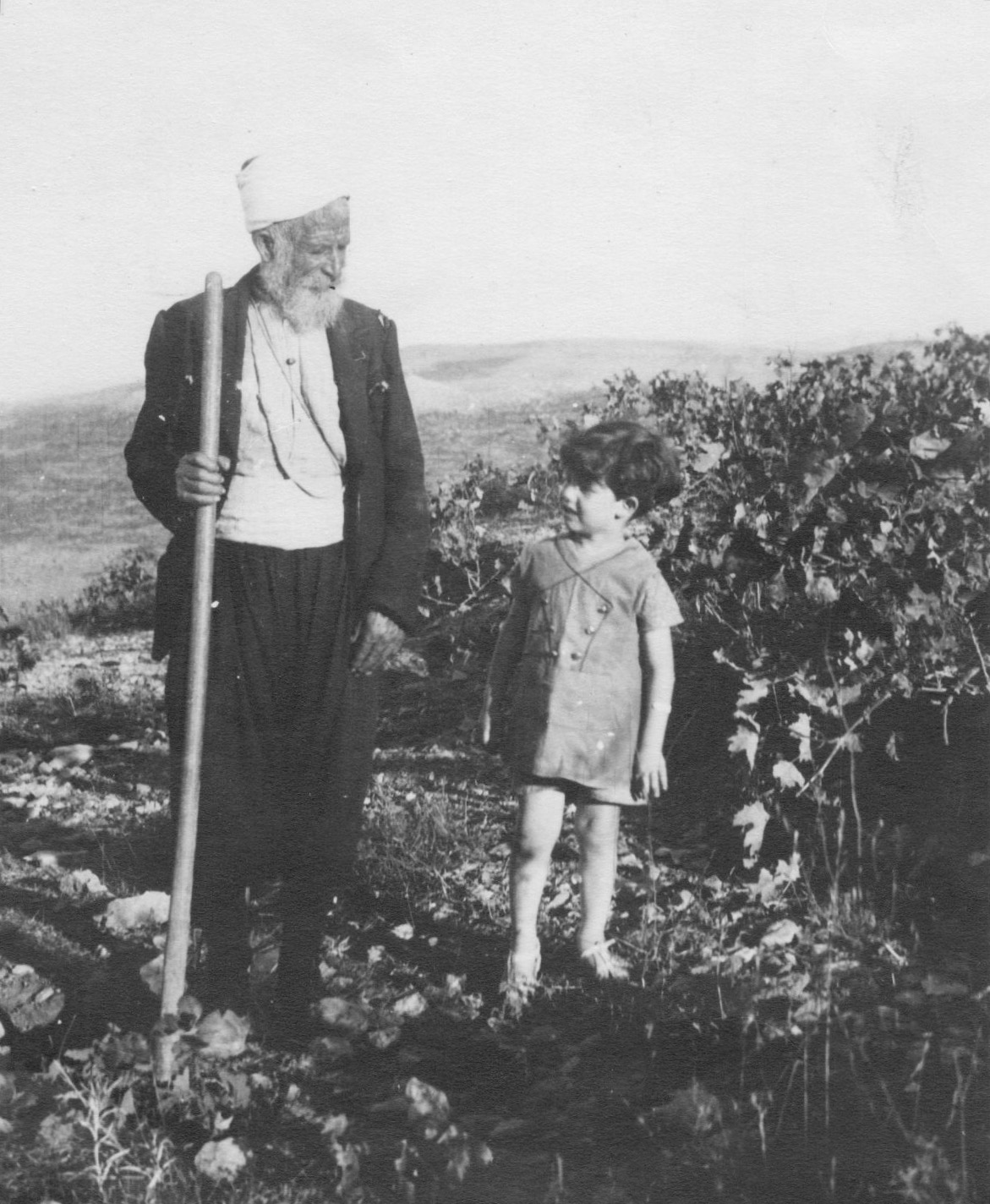 With his grandfather, Hajj Ragheb