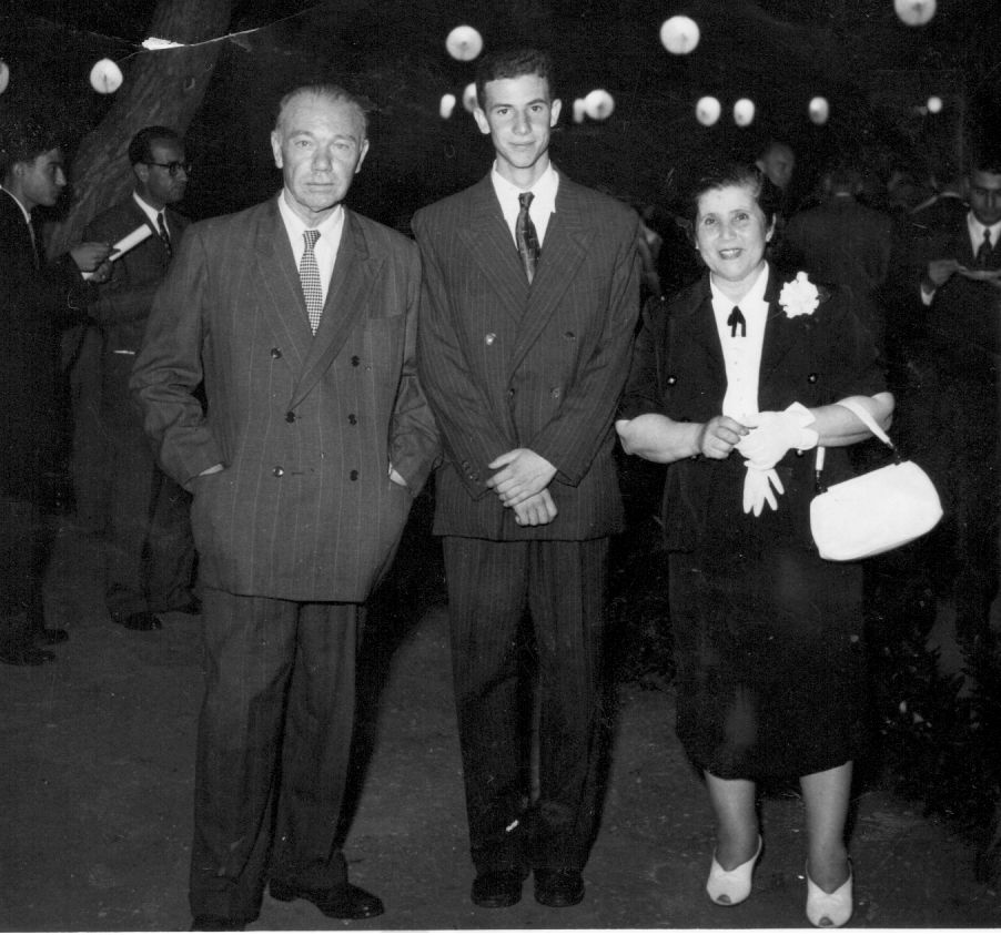 With his father, Ahmad-Sameh and his mother, Anbara. Event unknown.