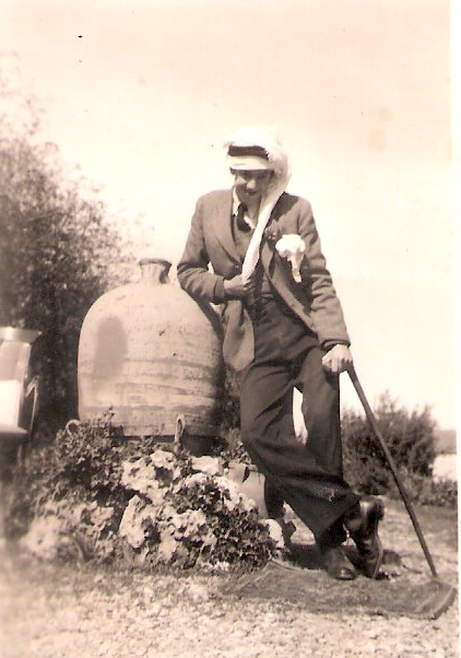 In the garden of his home in Jerusalem