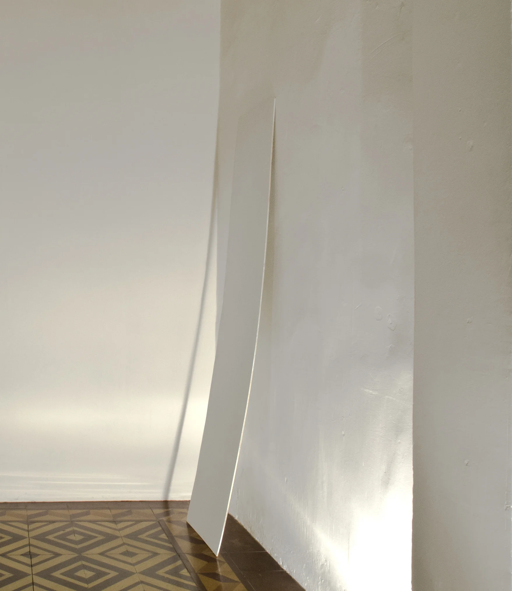 Plywood, paint, spot light 220 x 40 cm