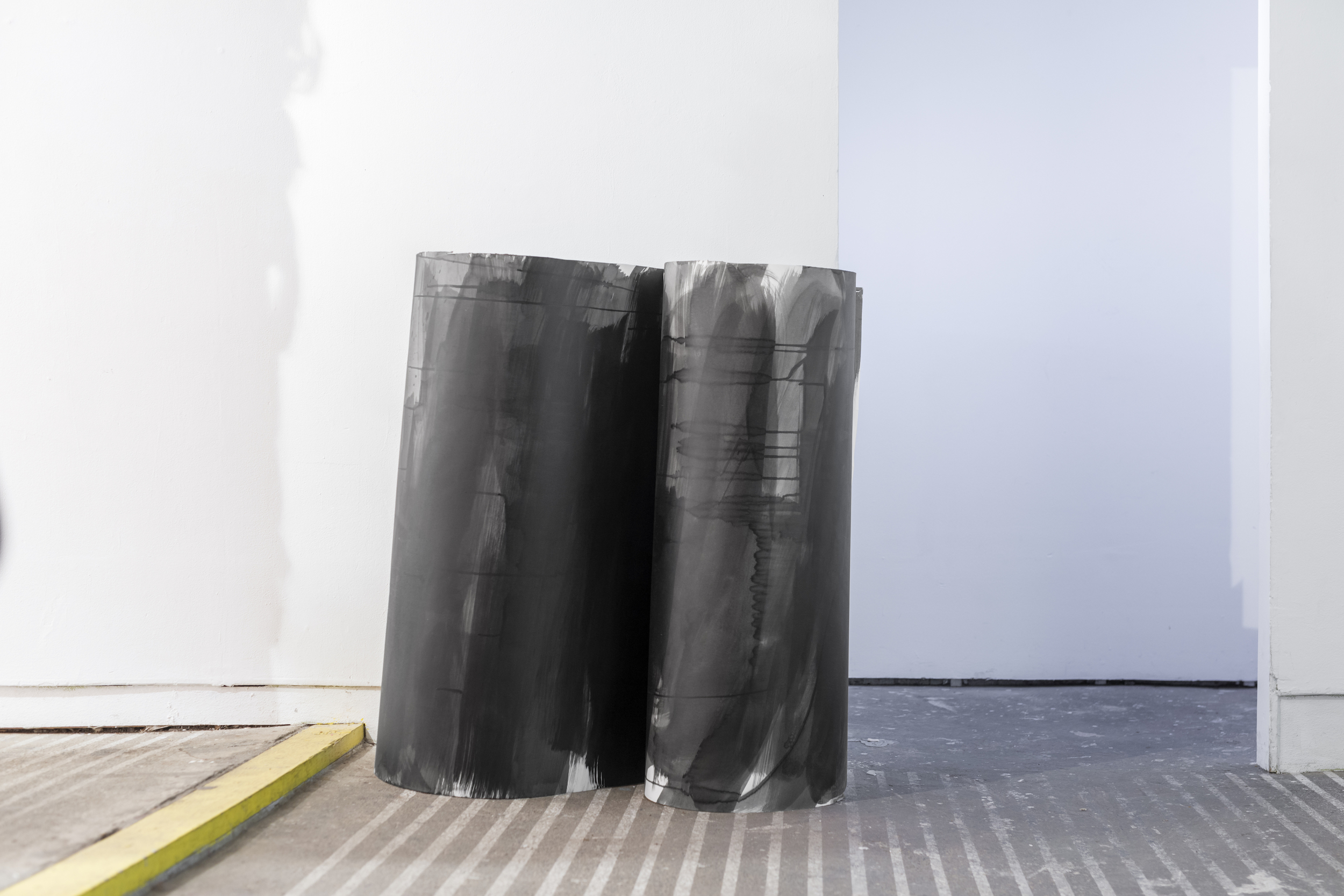   Night Fall I and II , 2016 Ink on aquarelle paper 100cm x 85cm x 45cm 