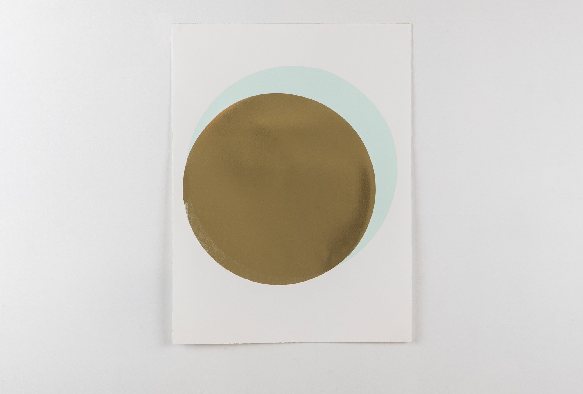 Eternal, 2020 Limited Edition, Mint-Turquoise with gold foil. Ed. 4. Handmade Silkscreen prints Somerset Satin paper. 76x57 cm / 30x22.5 in.