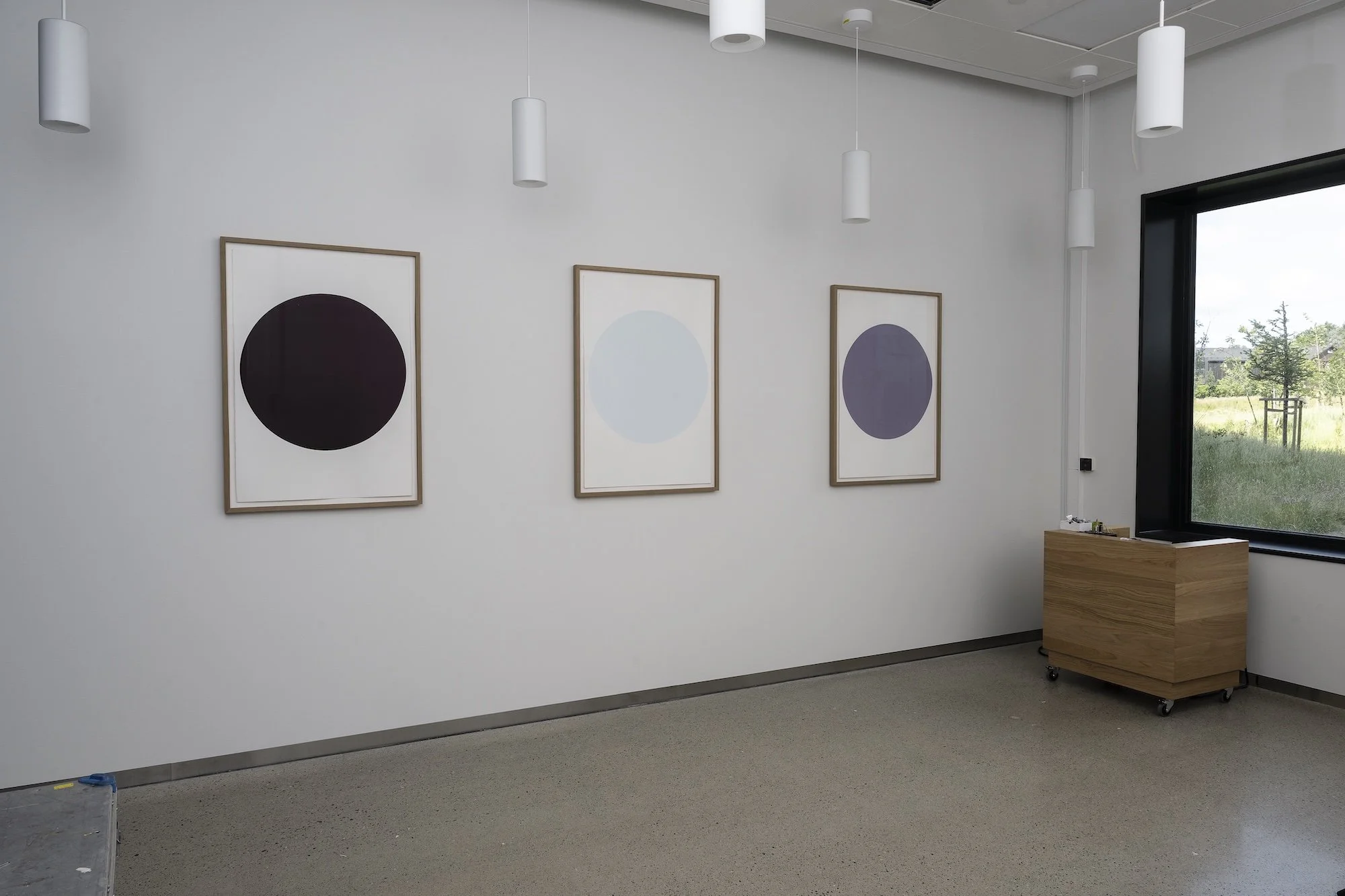   Lunar , 2022  Plum, Snow Light Blue, Lavender Silk screen, Somerset Satin paper  112×76 cm ex. frame 44x30 in. ex frame Ed.: 11/12/3 