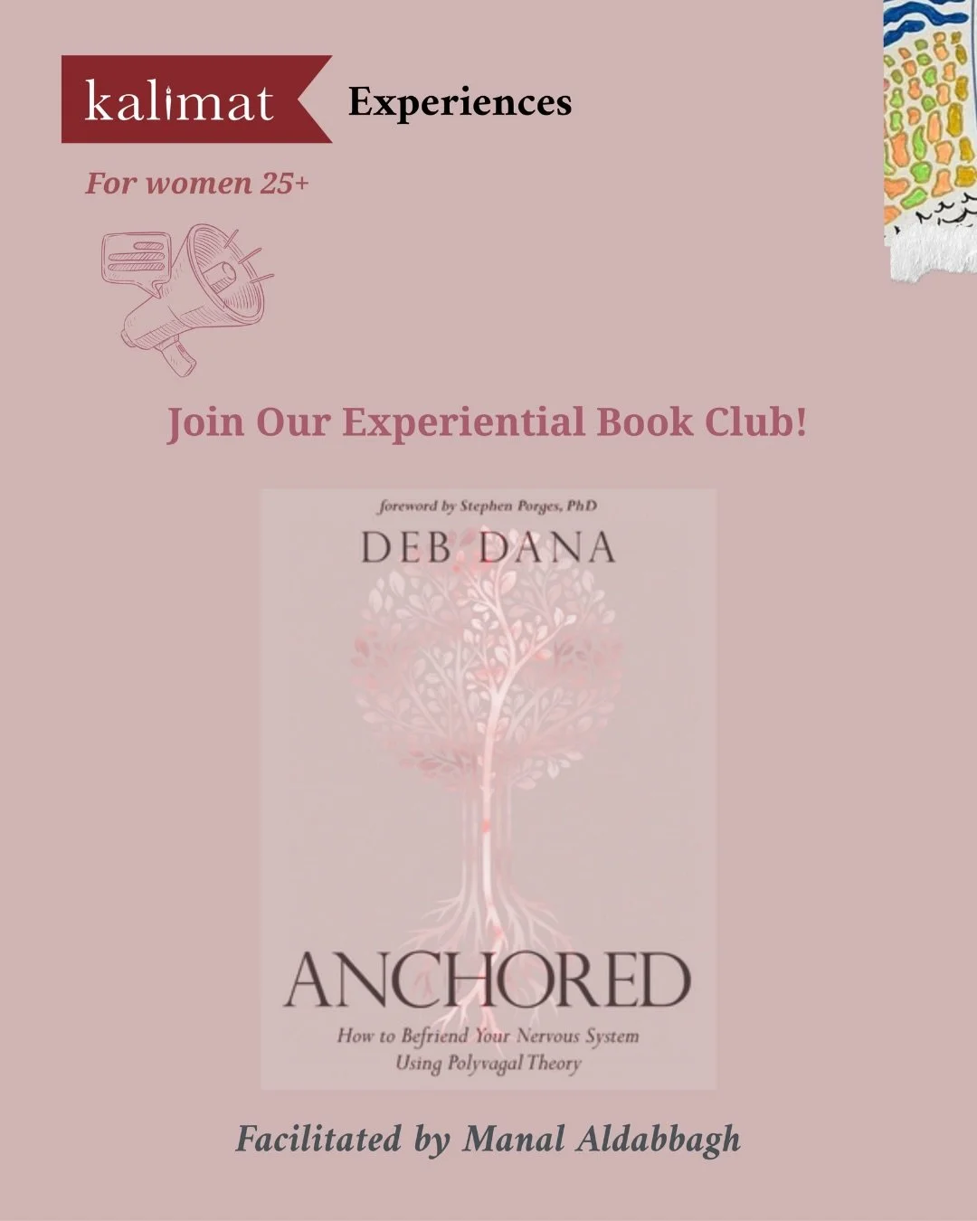 Kalimat is excited to introduce Anchored: Experiential Book Study, a guided book journey exploring Polyvagal Theory through reading, reflection, and practice.

Curious to learn more? Join our Q&amp;A session on Thursday, March 12, from 2:00&ndash;2:3