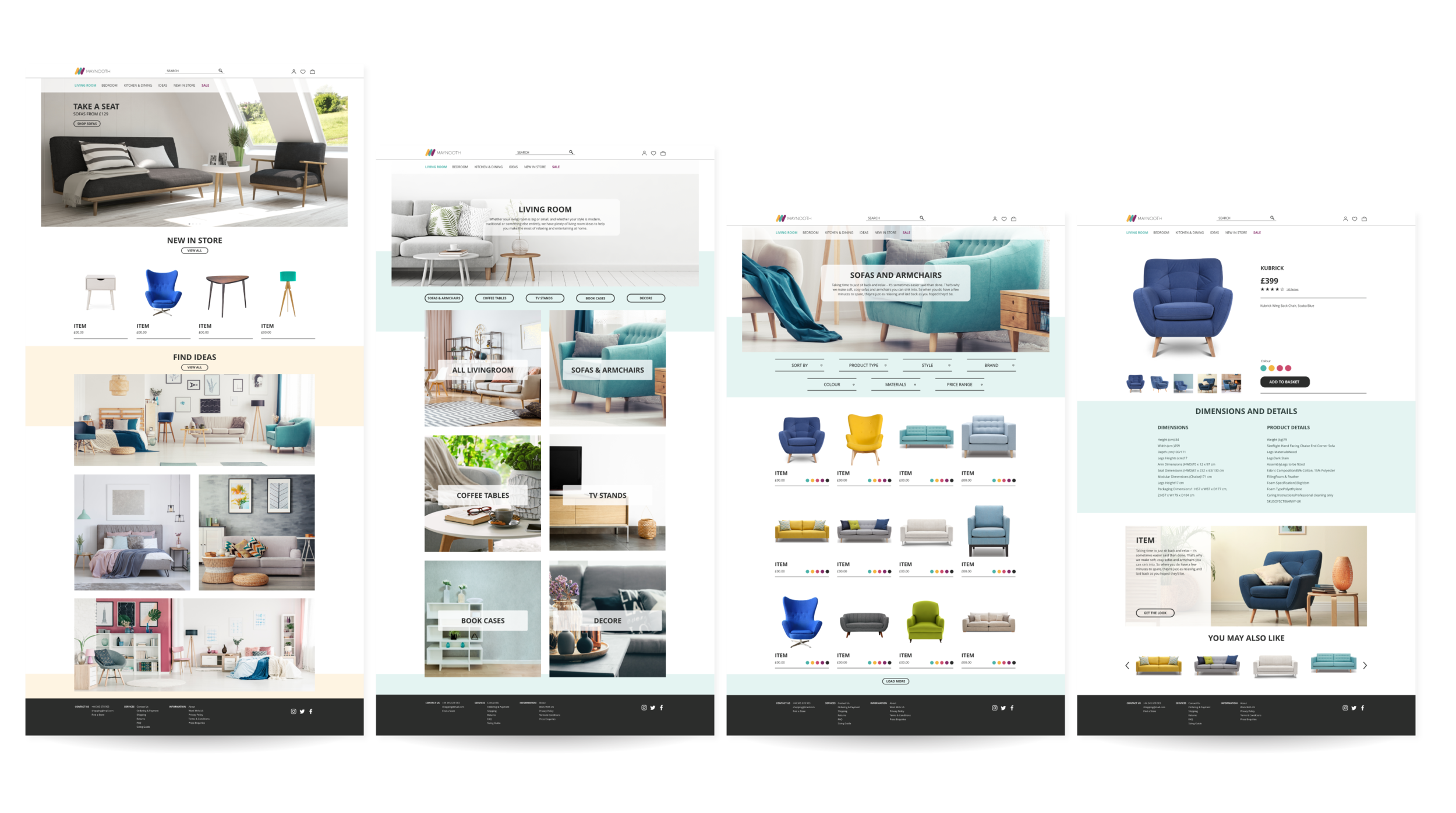  The brief was to create a furniture website, suitable for a middle age woman who can afford to refurnish her house. I went for feminine, simple design, inspired by websites such as Ikea, Asos and made.com. 