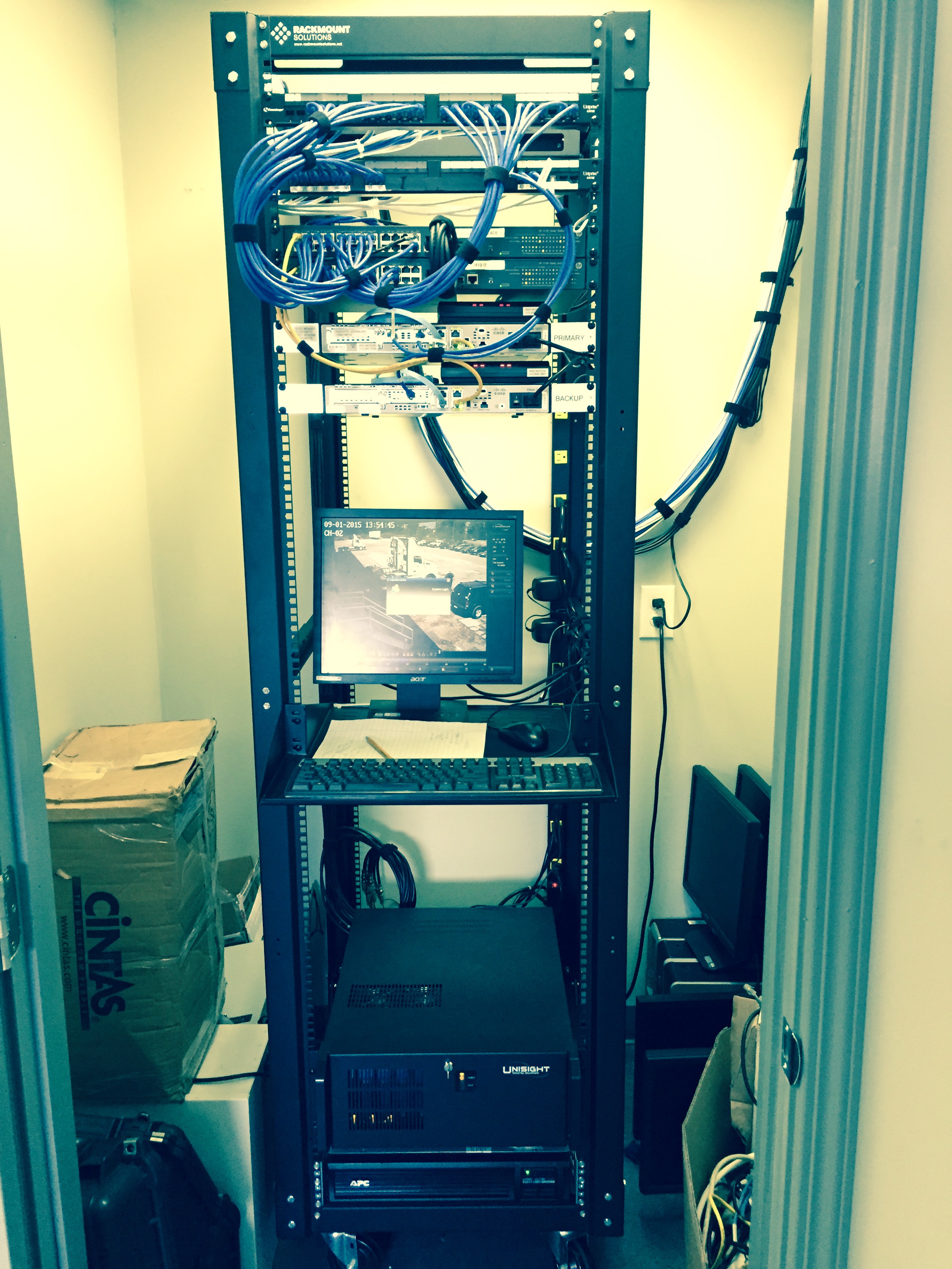 IT data rack installation