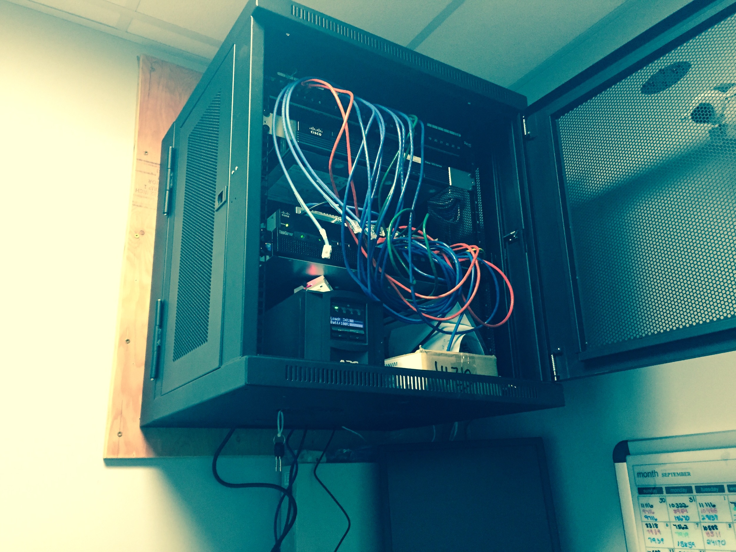 Wall mounted IT data cabinet for Point of Sale system