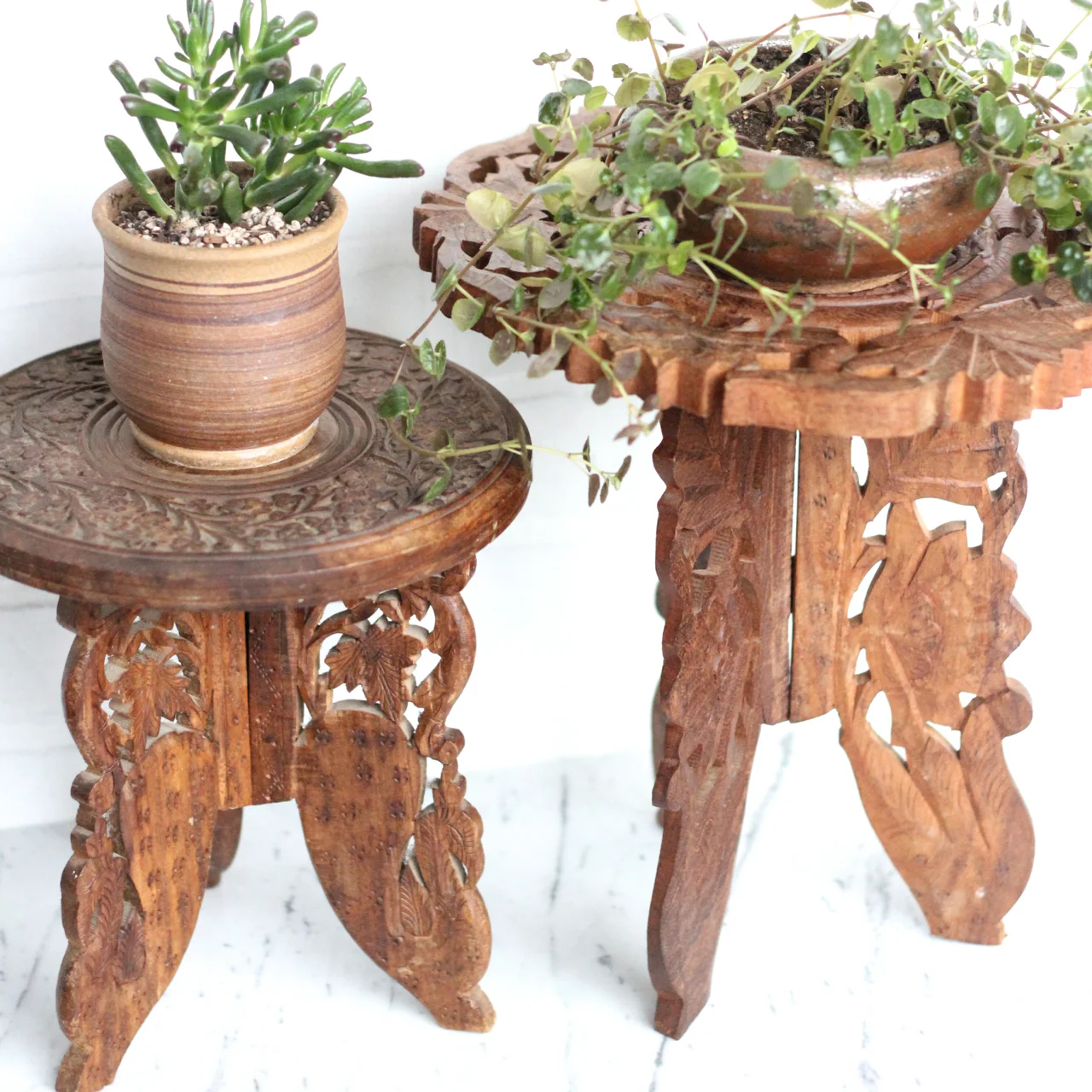 carved wood plant stand leftcoastrevivals left coast revivals.2.jpg