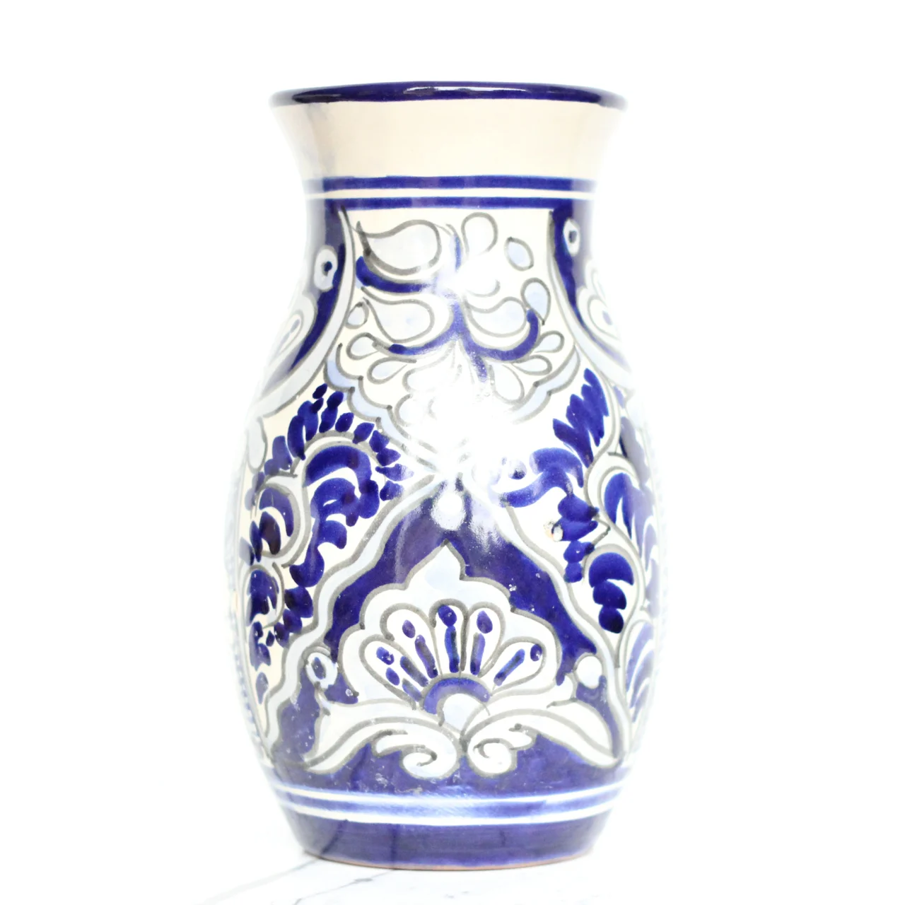 vintage mexican pottery blue vase leftcoastrevivals left coast revivals.1.jpg