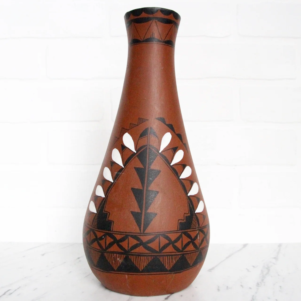 folk art hand painted pottery vase left coast revivals.1.jpg