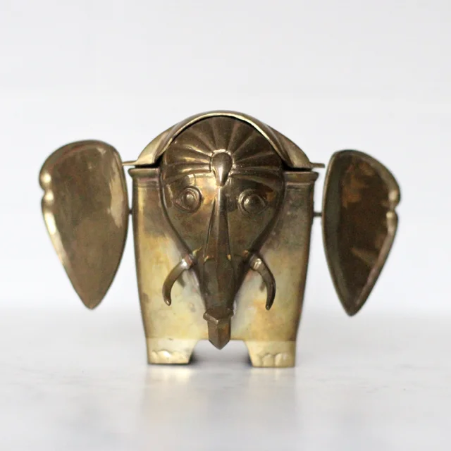 vintage brass elephant trinket box left coast revivals.1.jpg