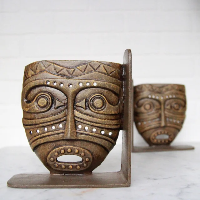 bronze tiki mask bookends left coast revivals 1.jpg