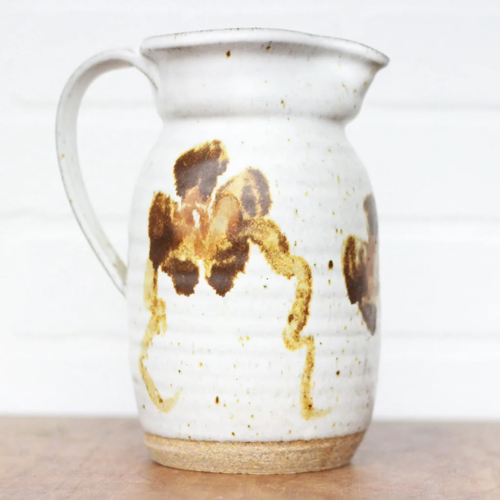 vintage floral stoneware pitcher vase carafe left coast revivals 1.jpg